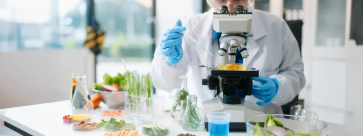 scientist analyzing food ingredients